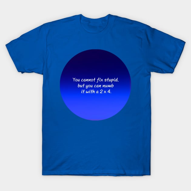 You cannot fix stupid but you can numb it with a 2x4 T-Shirt by CaptainUnicorn2